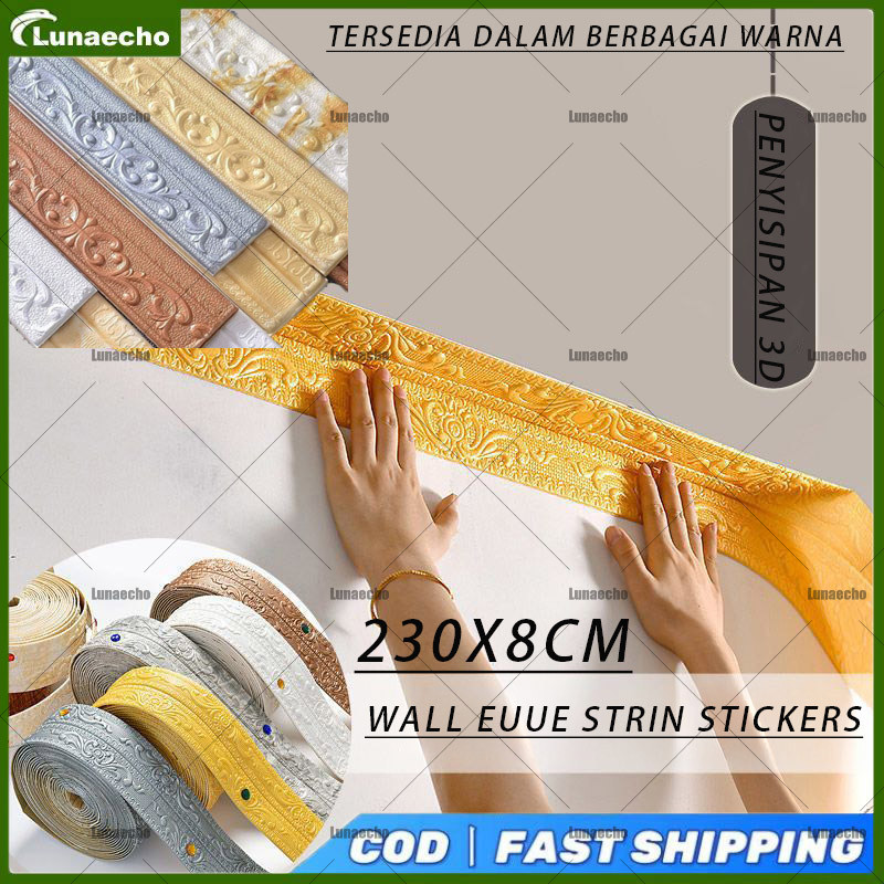 Stiker Dekorasi Dinding 3D Foam / Wall Border Pinggang / Lis Dinding Motif - Dekorasi Rumah