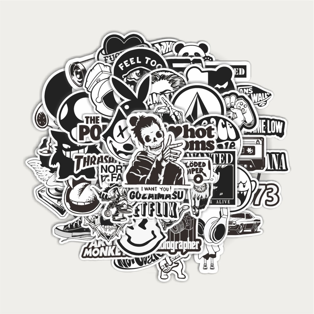 

Sticker Pack Stiker Aesthetic Black And White Brand Distro Versi 6 | Sticker TUMBLR | Stiker LAPTOP KOPER HELM