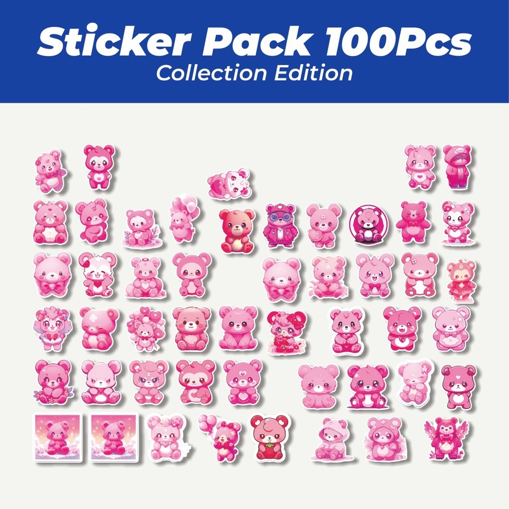 

Hot Stiker Cute 3D Pink Bear [Beruang Pink Lucu] Lucu Anti Air Stikers Berperekat Waterproof Sticker Decal Buat Motor Helm Buku Journal Koper Casing HP Laptop Botol Minum