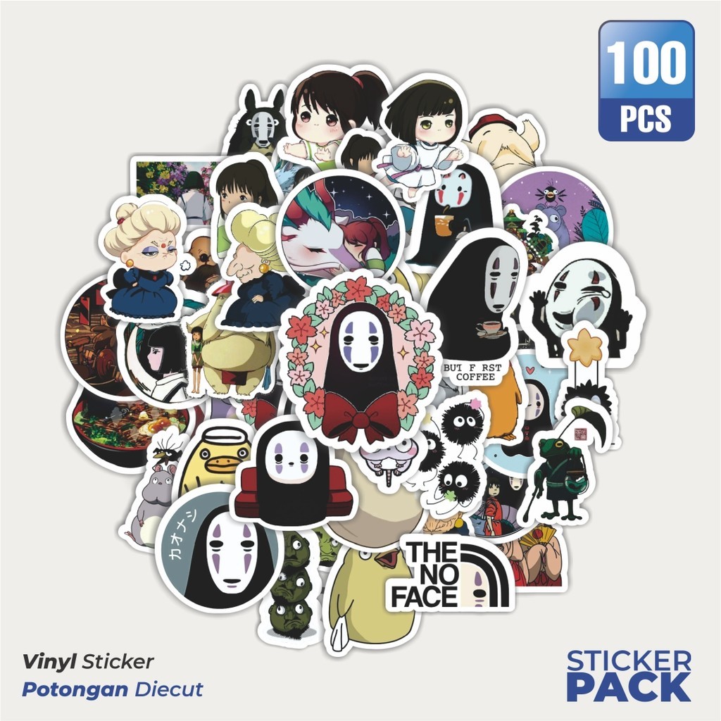 

MURAH 100 PCS Stiker Anime Ghibli Hayao Miyazakui V5 Waterproof Aesthetic- Untuk Laptop, Motor, dan Helm - Paper Stationery Pack