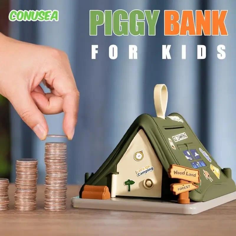 

Creative Tent Piggy Bank Cartoon Moneybox Piggybank Kids Toys Saving Coins Cash Atm Children's Toys Birthday Gifts