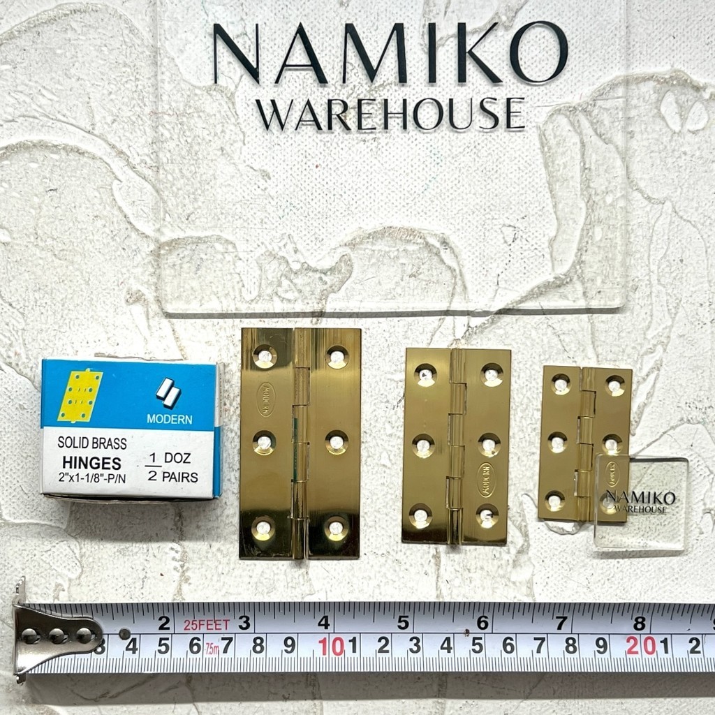 GROSIR 6 set MODERN Engsel Etalase Lemari Kuningan 2 2 1/2 3 inch NAMIKO WAREHOUSE