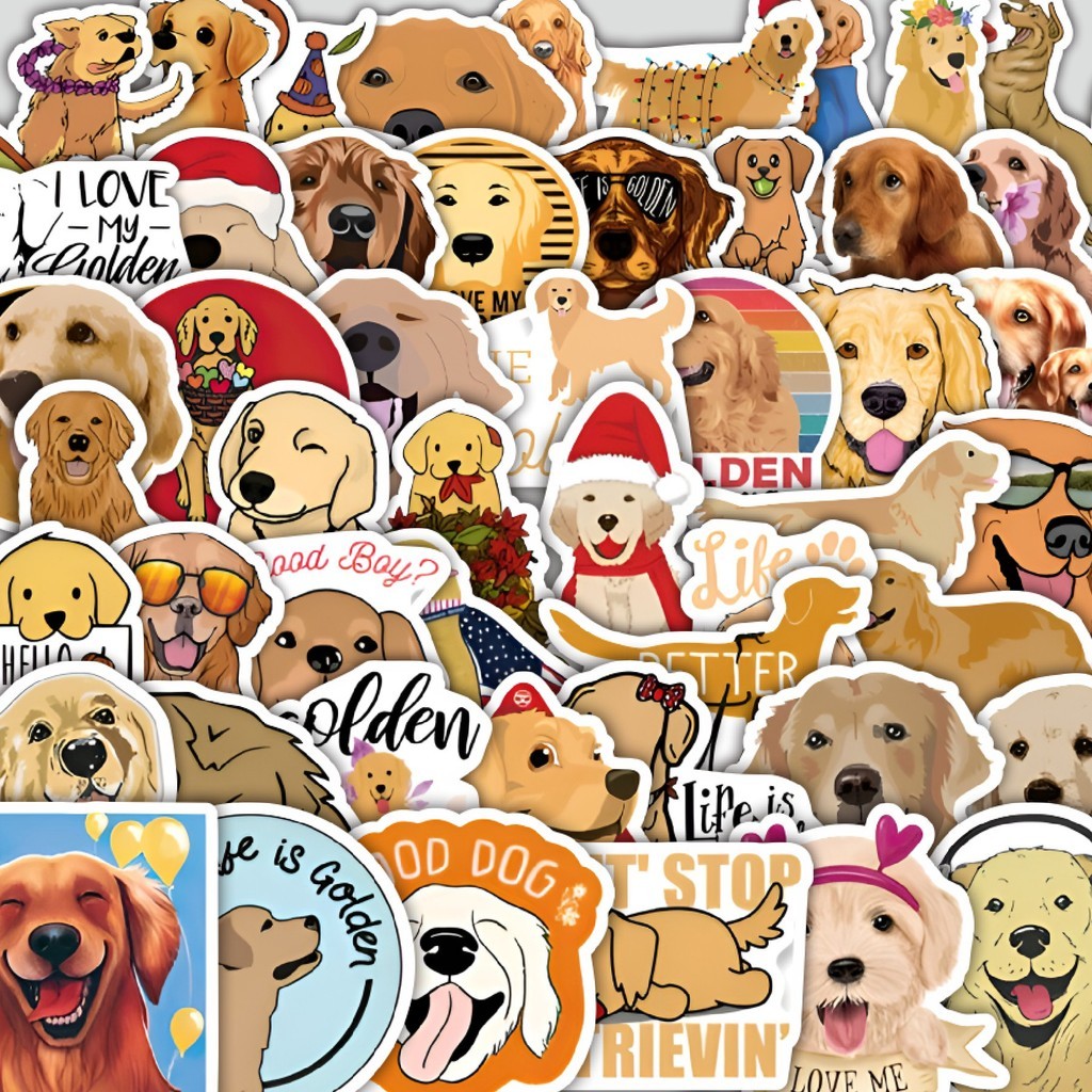 

Stiker Cutting Pack Stiker Golden Dog [anjing emas] Isi 100Pcs Series Aesthetic Lucu Keren Untuk Koper Bahan Vynil