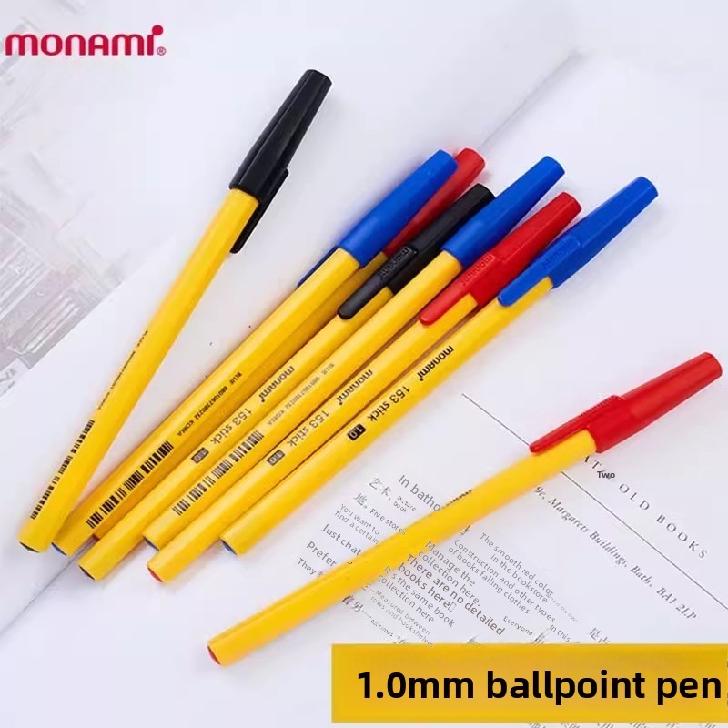 

Monami Korean Vintage Cap Pulling Pen Bullet Smooth Yellow Rod Ballpoint Pen Student Learning Back To School Stationery