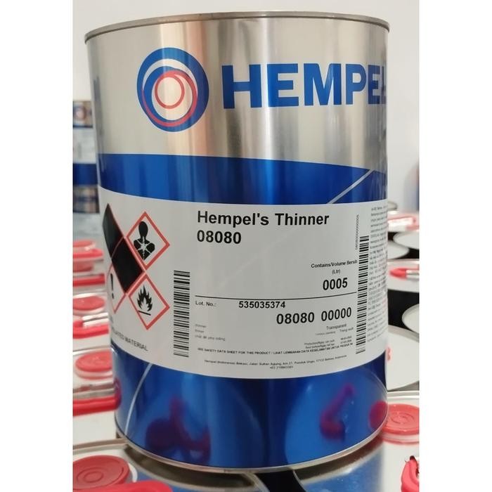 Thinner Hempel | Pengencer Cat Besi & Kapal | 1 Liter Original - - 08080, 5 Liter