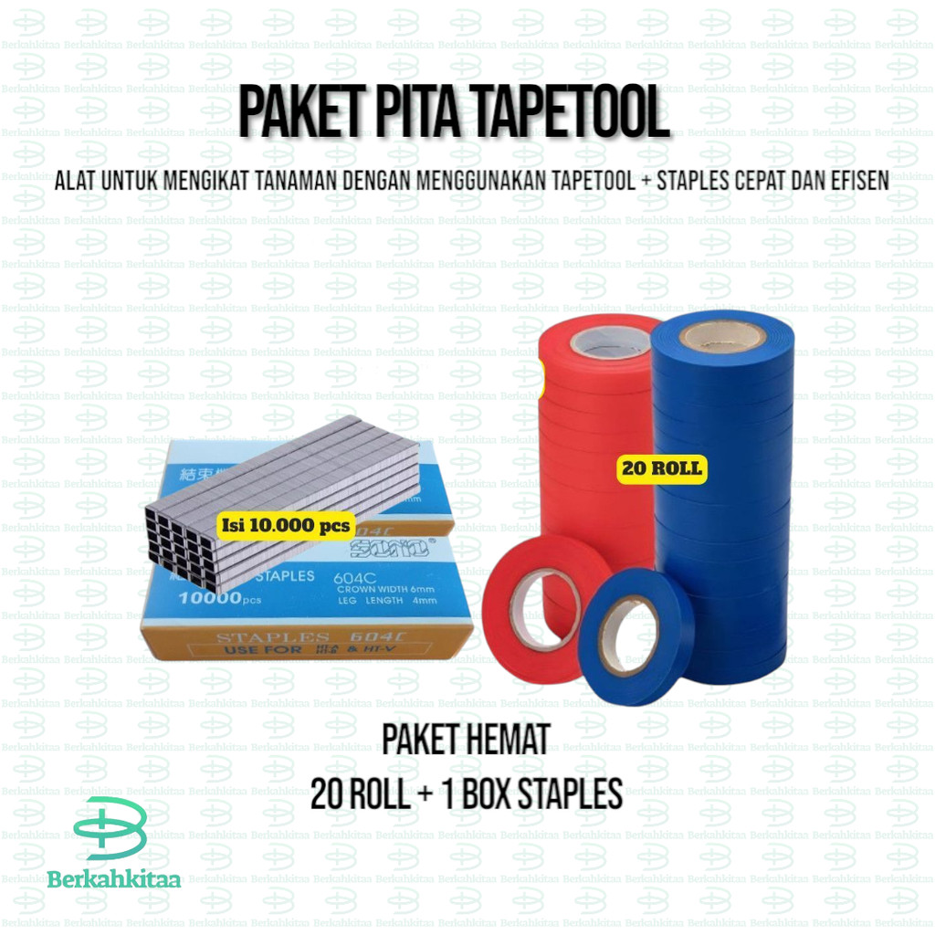 

Paket Hemat 1 Slop Pita Tapetool Isi 20 Rol + 1 Box Staples Tapetool Isi 10000 // Berkahkitaa