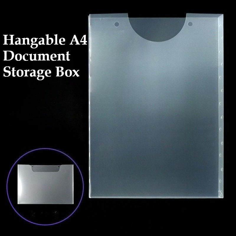 

Wall-Mounted File Box, A4 Display Holder for Documents, Multi-Functional Organizer for Office, Classroom & Home, Adhesive Design