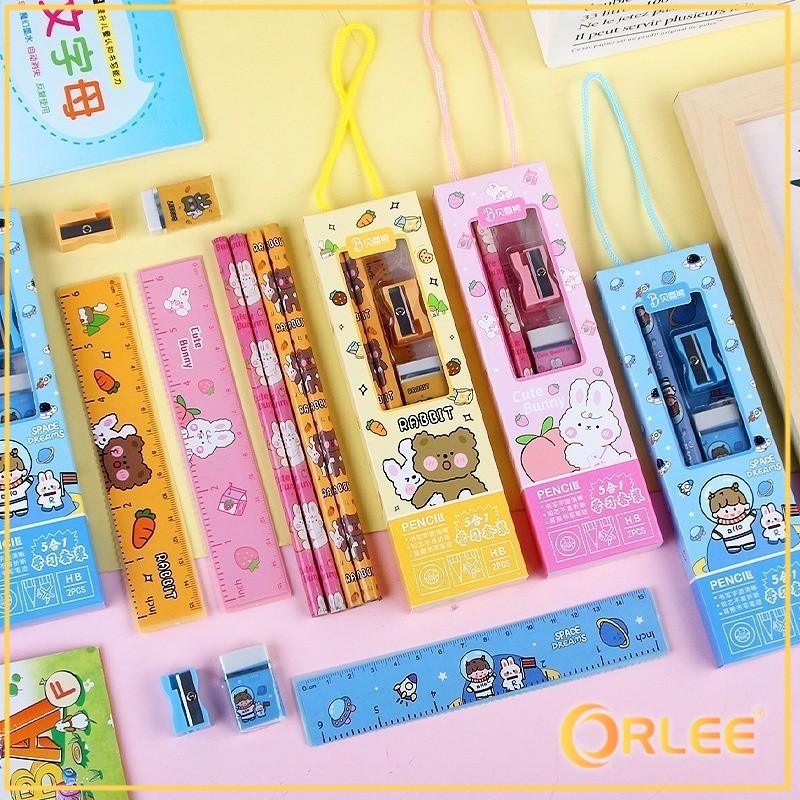 

ORLEE 2013 Stationary Set Alat Tulis 5 In 1 / Set Alat Tulis Kartun / Set Alat Tulis 5 In 1 Lucu / Set Alat Tulis Anak Motif Kartun Y1905