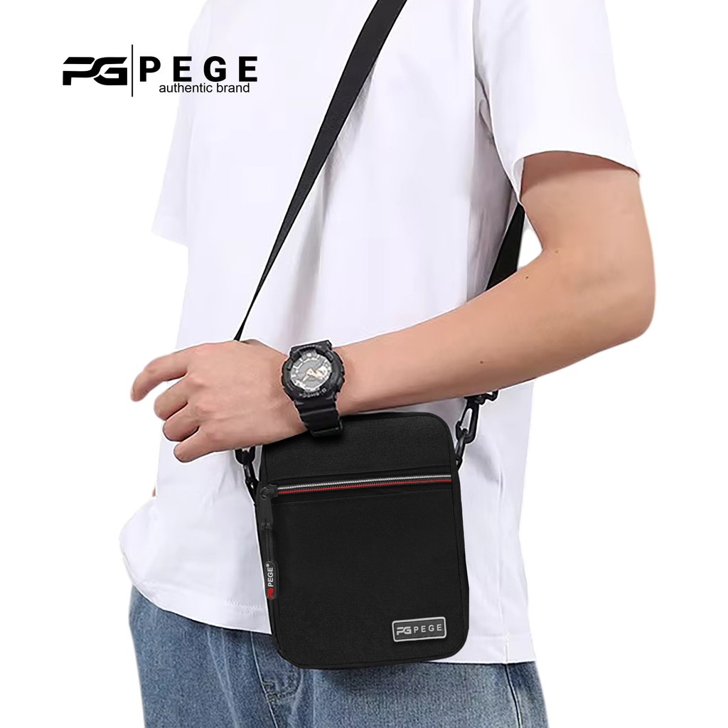 Sling Bag Pria Polos PEGE Caden Tas Selempang Casual Unisex - PG 9117