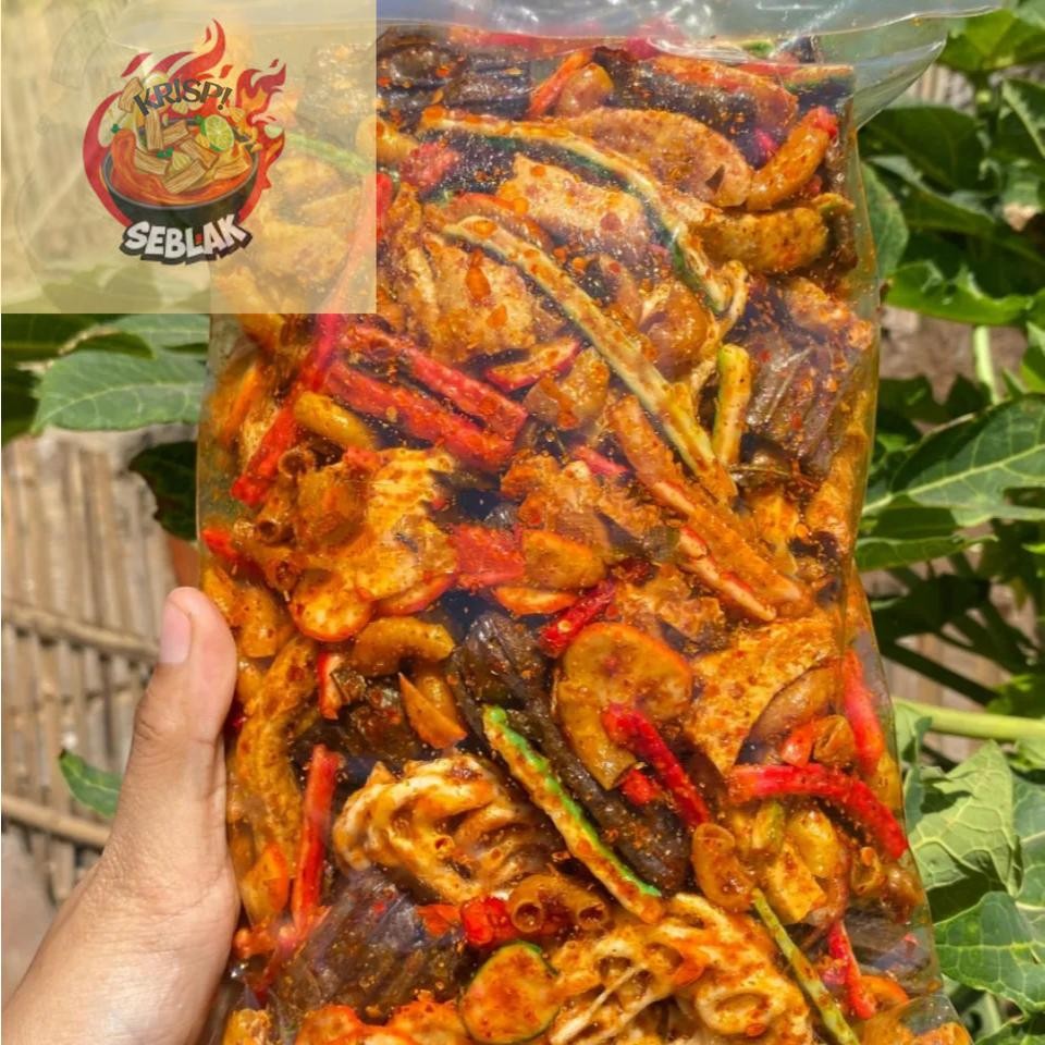 

Seblak krispi seblak campur kerupuk mix bumbu melimpah pedas gurih mantap 500g