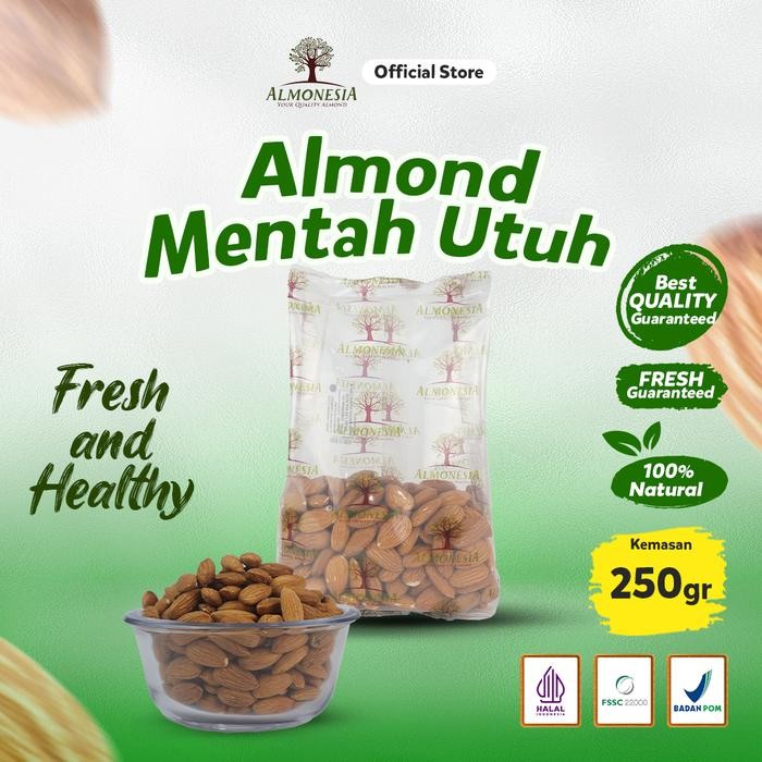 

Almond Utuh - Almonesia Natural Whole Almond 250gr