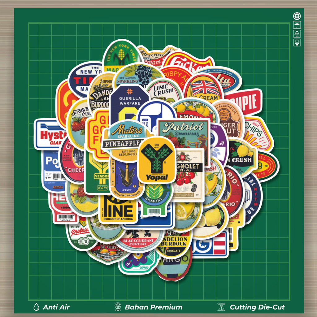 

HOT 50 PCS STIKER Stiker Label Vintage [Label Antik] Stiker Fashion Cars Decal Dingin Kartu Album Custom Vinyl Anti Air- Sticker Aesthetic Buku Journal Koper Casing HP Tablet Laptop Helm Motor Botol Minum