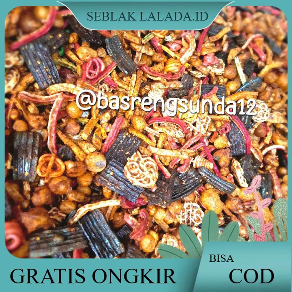

SEBLAK CAMPUR 1KG /SEBLAK MIX Basreng/kerupuk beton/kerupuk jengkol/kerupuk pedo pedas Daun jeruk Snacks Kering Cemilan Food