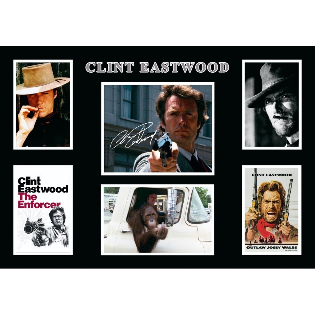 

CLINT EASTWOOD Signed, Art Picture Print Silk Poster, Home Wall Decor
