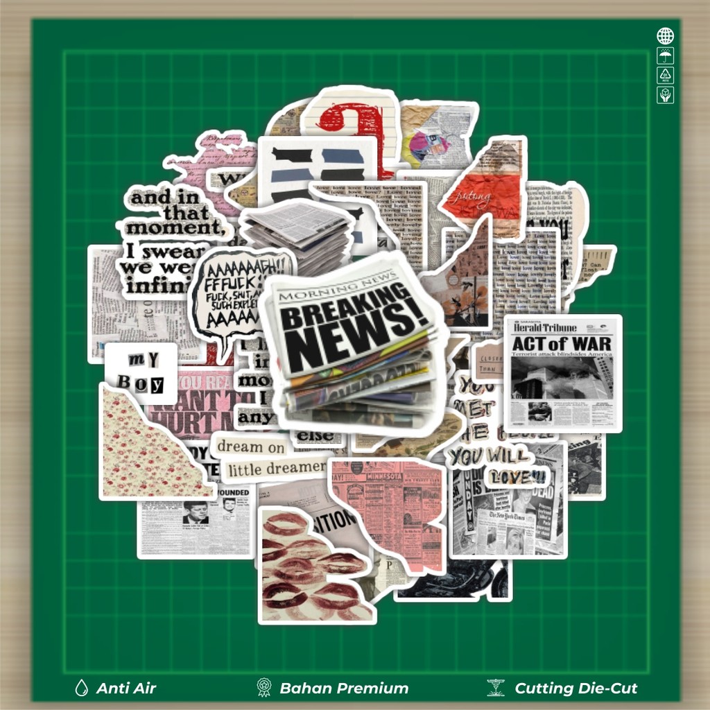 

HOT 50 PCS STIKER Stiker Aesthetic Koran Pinterest Stiker Fashion Cars Decal Dingin Kartu Album Custom Vinyl Anti Air- Sticker Aesthetic Buku Journal Koper Casing HP Tablet Laptop Helm Motor Botol Minum