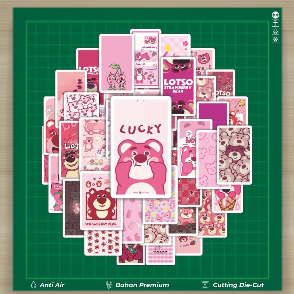 

HOT 50 PCS STIKER Stiker Lotso Strawberry Stiker Fashion Cars Decal Dingin Kartu Album Custom Vinyl Anti Air- Sticker Aesthetic Buku Journal Koper Casing HP Tablet Laptop Helm Motor Botol Minum