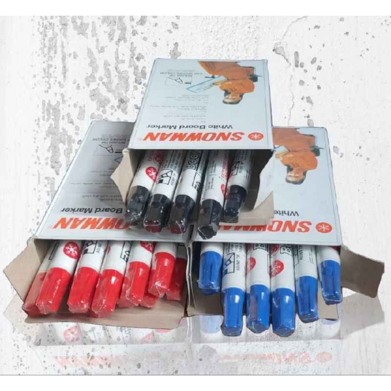 

SPIDOL SNOWMAN BOARD MARKER (PAK / ISI 12 PCS) / SPIDOL PAPAN TULIS DLL BOARD MARKER (BISA DI HAPUS)CO