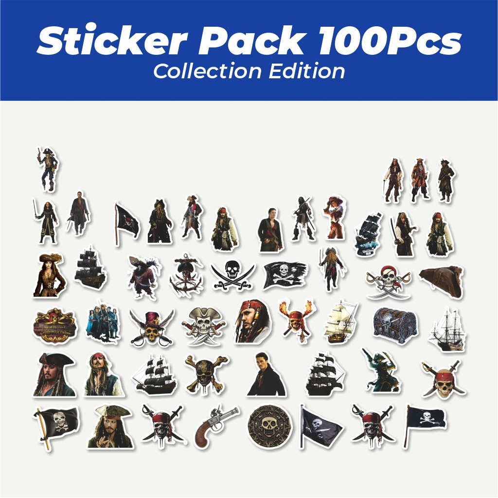 

Hot Stiker Pirate Series [Seri Bajak Laut] Lucu Anti Air Stikers Berperekat Waterproof Sticker Decal Buat Motor Helm Buku Journal Koper Casing HP Laptop Botol Minum