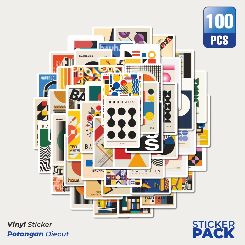 

Super Hemat! 100 PCS Stiker Bauhaus AbstraK Waterproof Aesthetic- Untuk Laptop, Motor, dan Helm - Paper Stationery Pack
