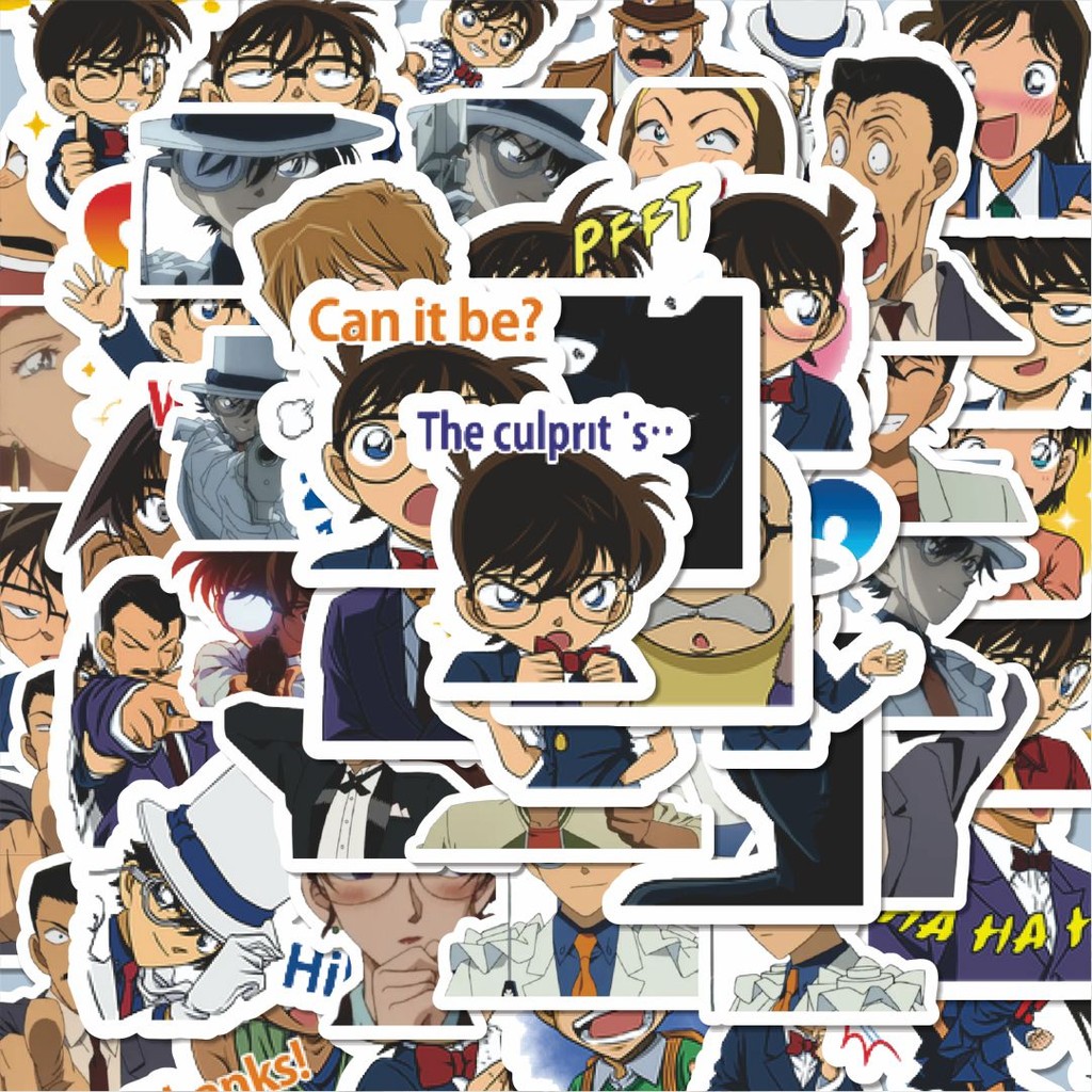 

100PCS Lucu Stiker Anime Detective Conan V5 Stiker Aesthetic Stiker Anti Air Stikers Berperekat Waterproof sticker decal buat Motor Helm Buku Journal Koper Casing HP Laptop Botol Minum Hadiah anak