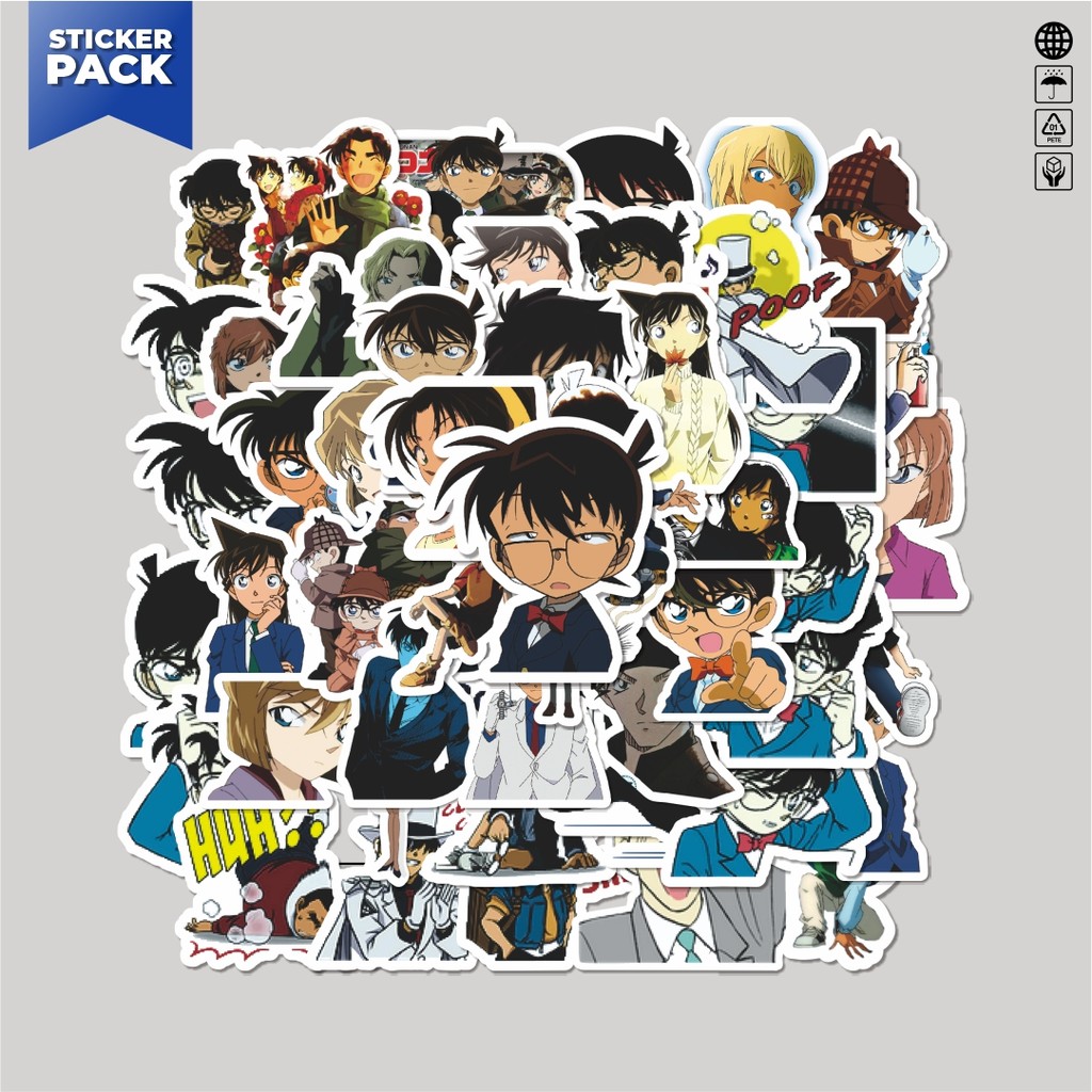 

[100PCS]Stiker Pack Stiker Anime Detective Conan V6 Aesthetic Vinyl Anti Air Dekorasi Sticker Laptop Buku Journal Koper Helm Casing HP Gitar Helm Skateboard