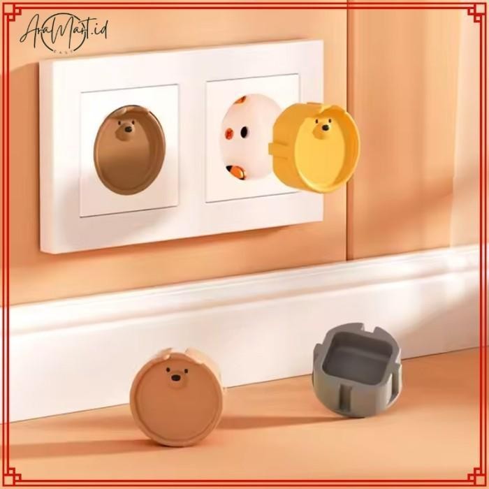 6 Warna Penutup Colokan Tutup Stop Kontak Listrik Silikon Listrik Safety Socket Cover