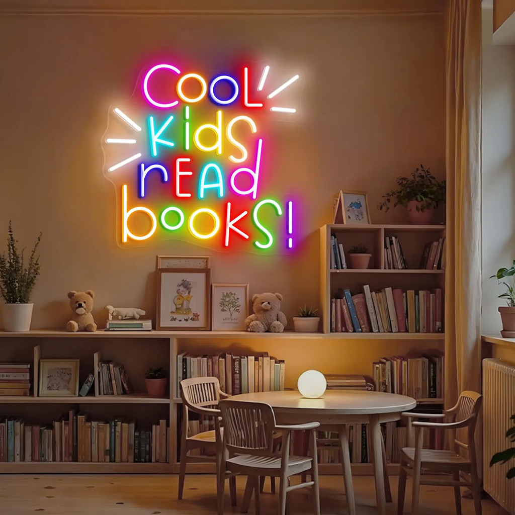 

Cool Kids Read Books Neon Sign, Kids Room Classroom Library Decor ,Fun Reading Nook Teacher Gift ,Book Lover Wall Art