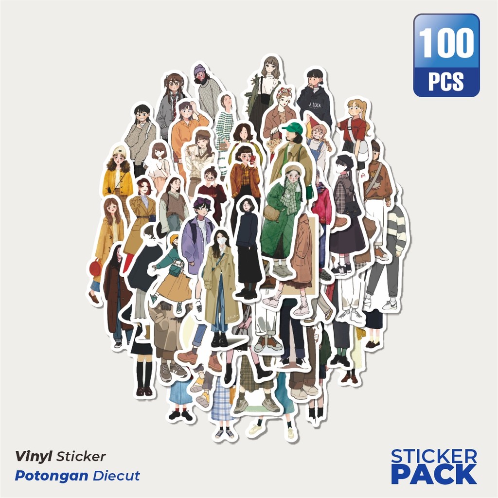

Super Hemat! 100 PCS Stiker Modern Girls Series A [Gadis Modern] Waterproof Aesthetic- Untuk Laptop, Motor, dan Helm - Paper Stationery Pack