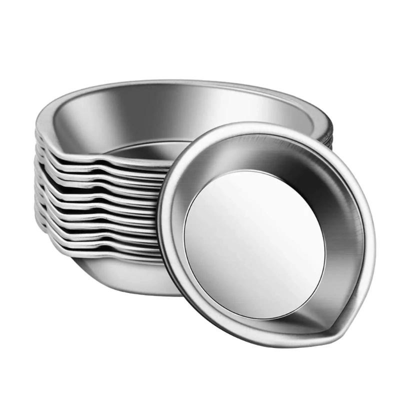 

G6DC 6 Pieces Stainless Steel Paint Tray Small Tray Round Paint Palette Art Palette