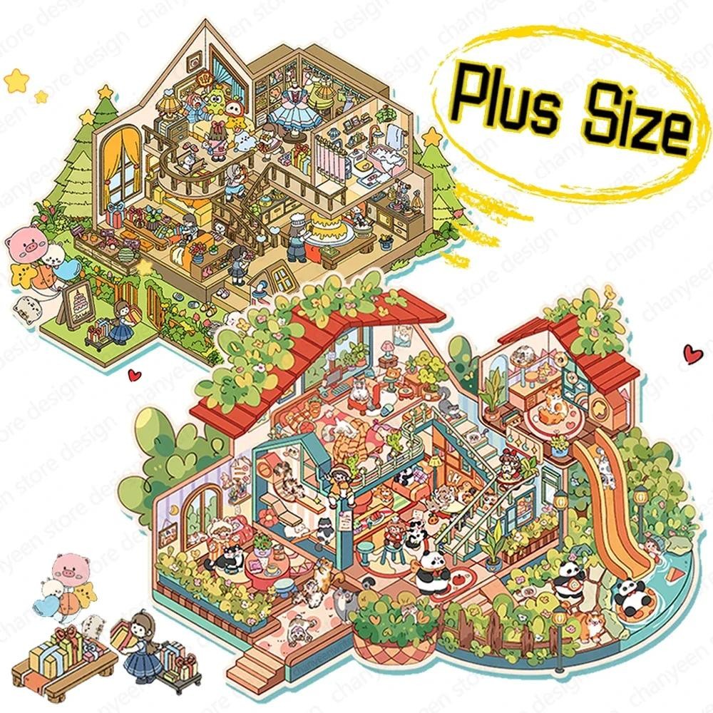 

Plus Size Forest Party 3D Cabin Scene DIY Sticker Landscape Sticker Stacking Pasting Festival Birthday Gift for Kid Child