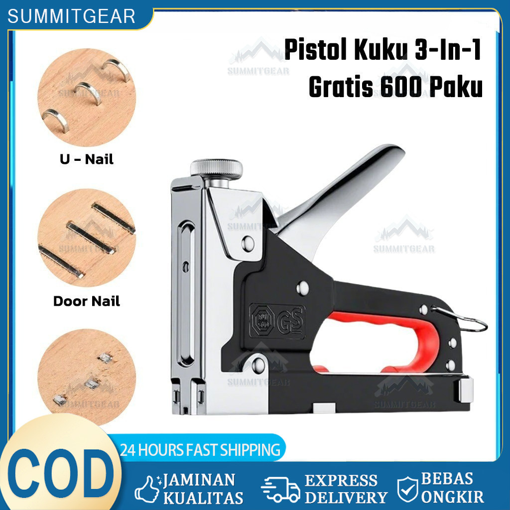 

Gratis 600 paku 3 In 1 Pistol Kuku Pistol Stapler Konstruksi Konstruksi Furnitur DIY Pelapis Pelapis Pistol Stapler Multifungsi Pistol Stapler Dekorasi Rumah Alat Pertukangan