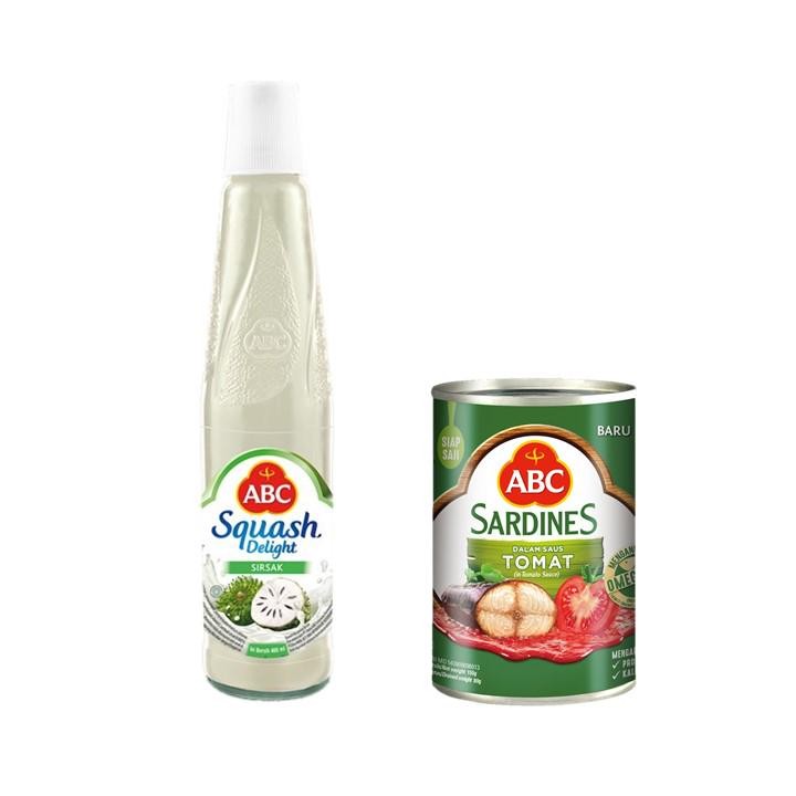 

ABC Sirup Squash Delight Sirsak 460 ml + Sarden Saus Tomat 155 g