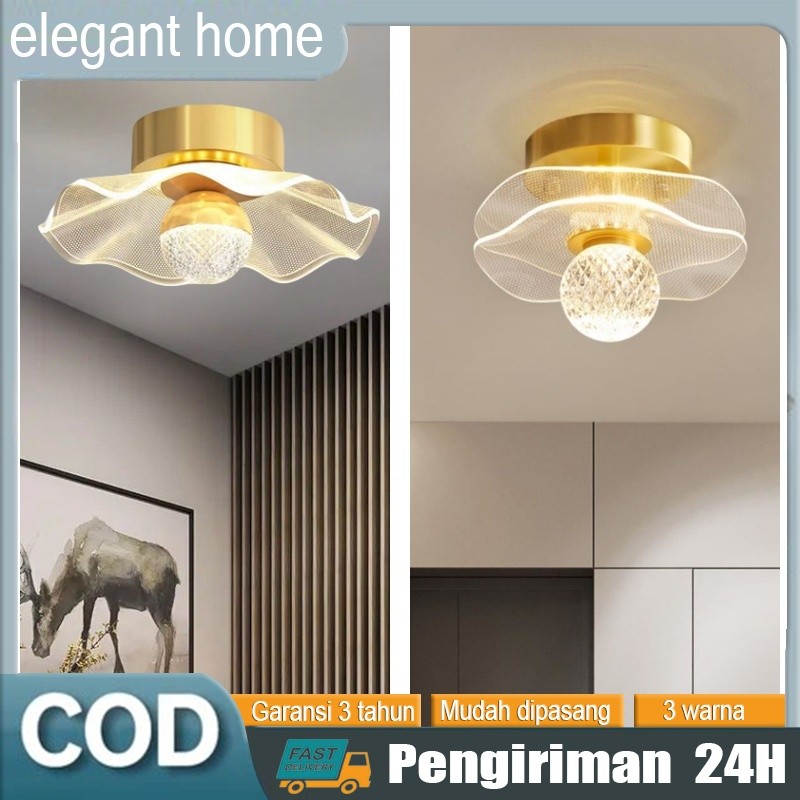 Lampu Gantung Ruang Tamu Lampu Plafon Minimalis Lampu Downlight 3 Warna Hias Kamar Tidur Aesthetic D