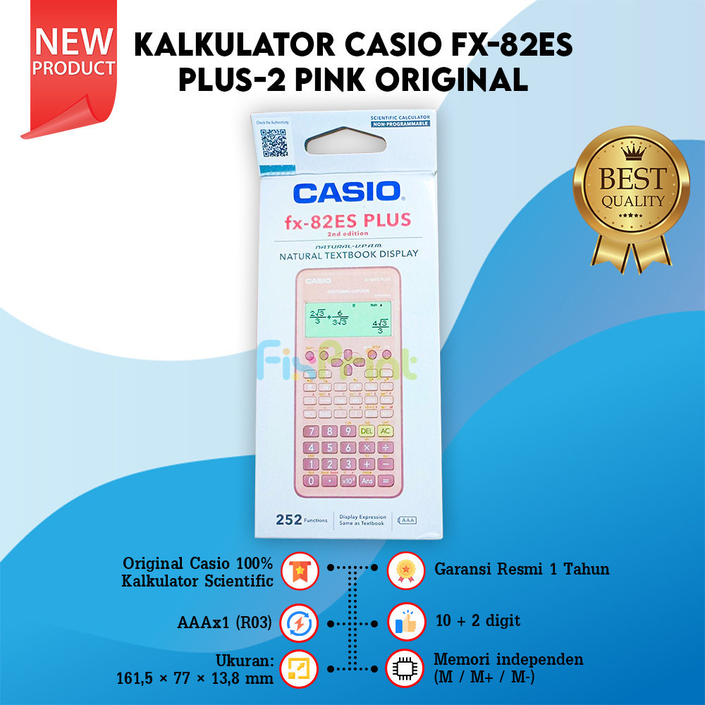 

New Kalkulator Casio FX-82ES PLUS-2 Calculator Scientific Ilmiah Standart FX 82ES PLUS 2Premium