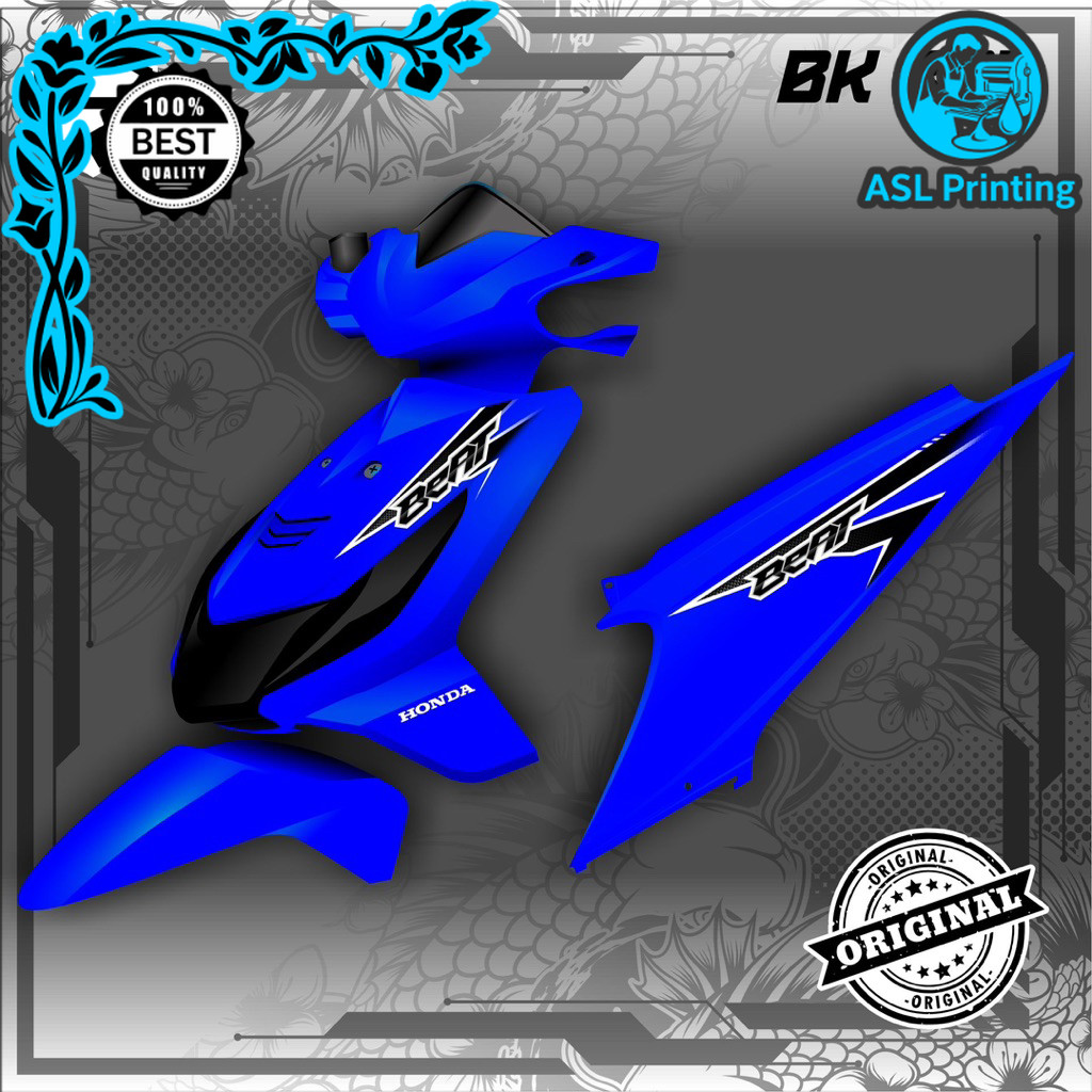 Stiker motor matic Striping Variasi Thailand Beat Karbu