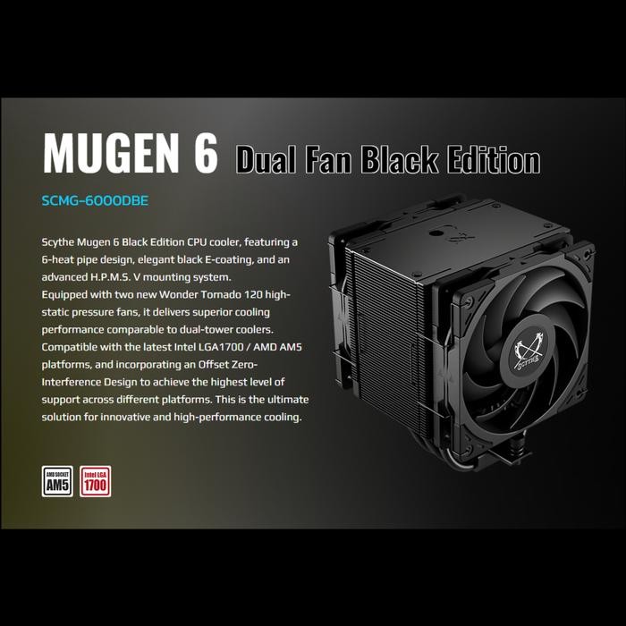 Scythe Mugen 6 DBE Dual Fan Black Edition - Cooler CPU