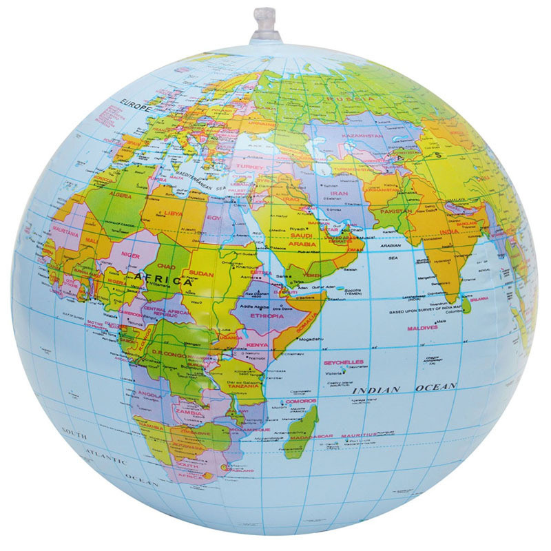 

1 Pcs 16 Inch Inflatable Globe English Version Of The World Earth Ocean Map Children Geography Education Toys Student Supplies