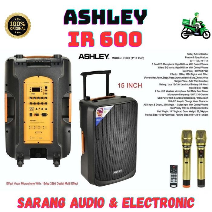 Speaker Portable ASHLEY IR600 IR 600 watt Original 600w