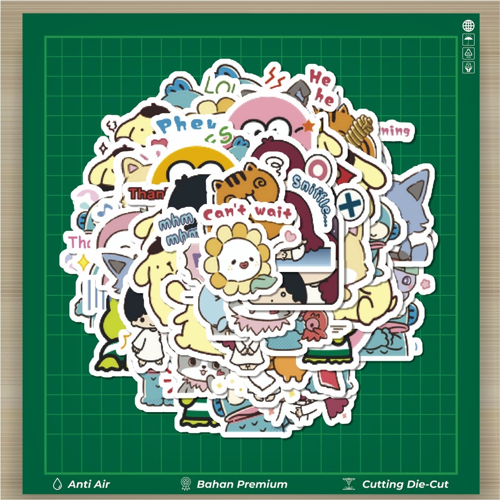 

HOT 50 PCS STIKER Kartun Sanrio Kawaii Character Mixed Series Fashion Cars Decal Dingin Kartu Album Custom Vinyl Anti Air- Sticker Aesthetic Buku Journal Koper Casing HP Tablet Laptop Helm Motor Botol Minum