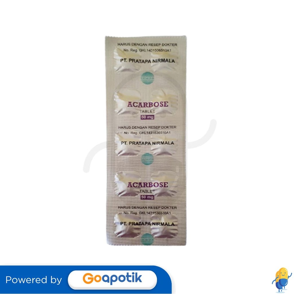 Acarbose Pratapa 50 Mg Strip 10 Tablet