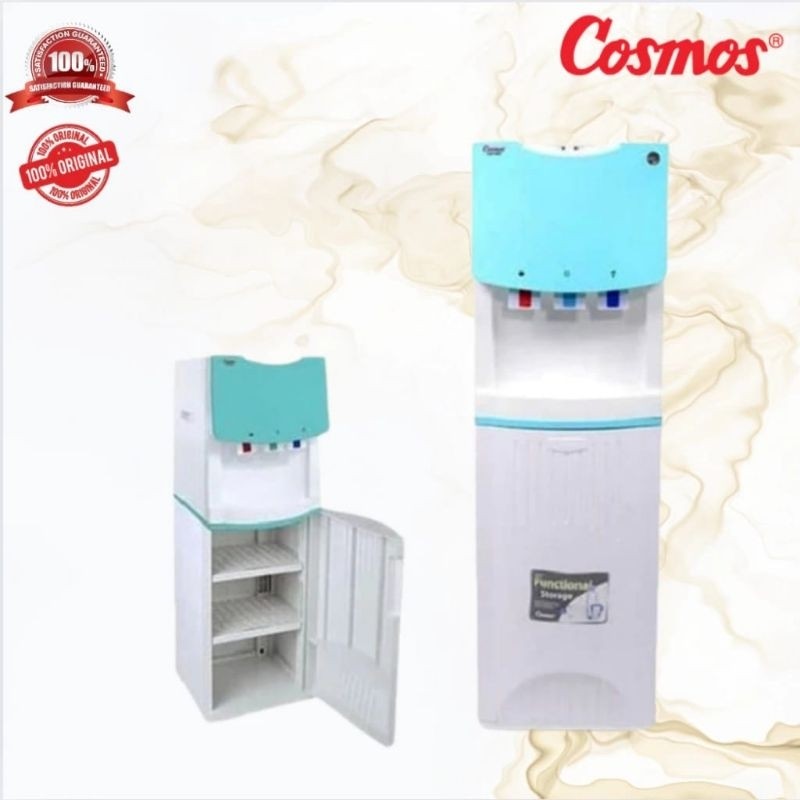 Dispenser Air minum Cosmos Tinggi Bisa Dingin dan Panas Ada Rak Penyimpanan CWD 5603
