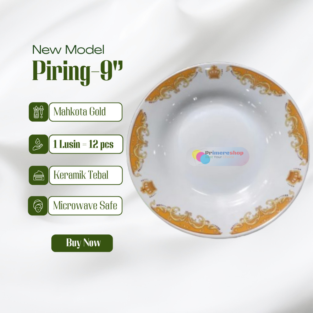 PLAOSANSTORE Piring Keramik 1 Lusin 12 pcs Murah / Piring Makan Keramik Lusinan