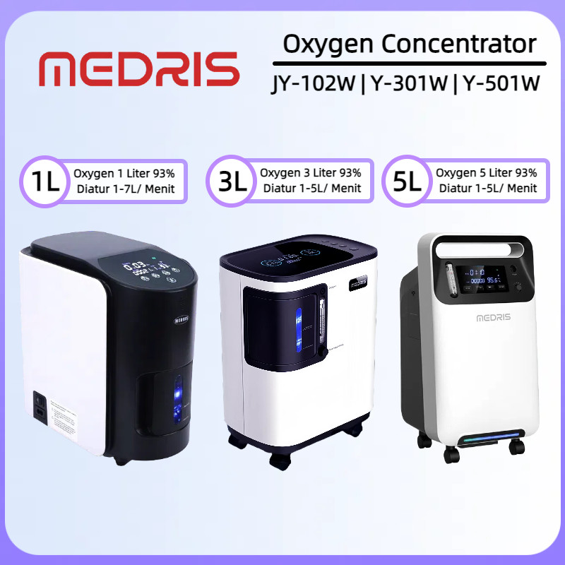 Medris Oxygen Concentrator 1L 3L 5L + Nebulizer Konsentrator Oksigen Portable Penghasil Oksigen