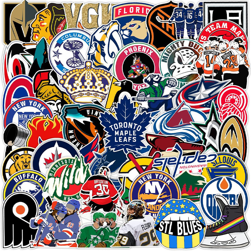 

50Pcs Ice Hockey Stickers for Boys Girls Adults Waterproof Vinyl for Phone Laptop Water Bottle Notebook Sports Decals Stickers