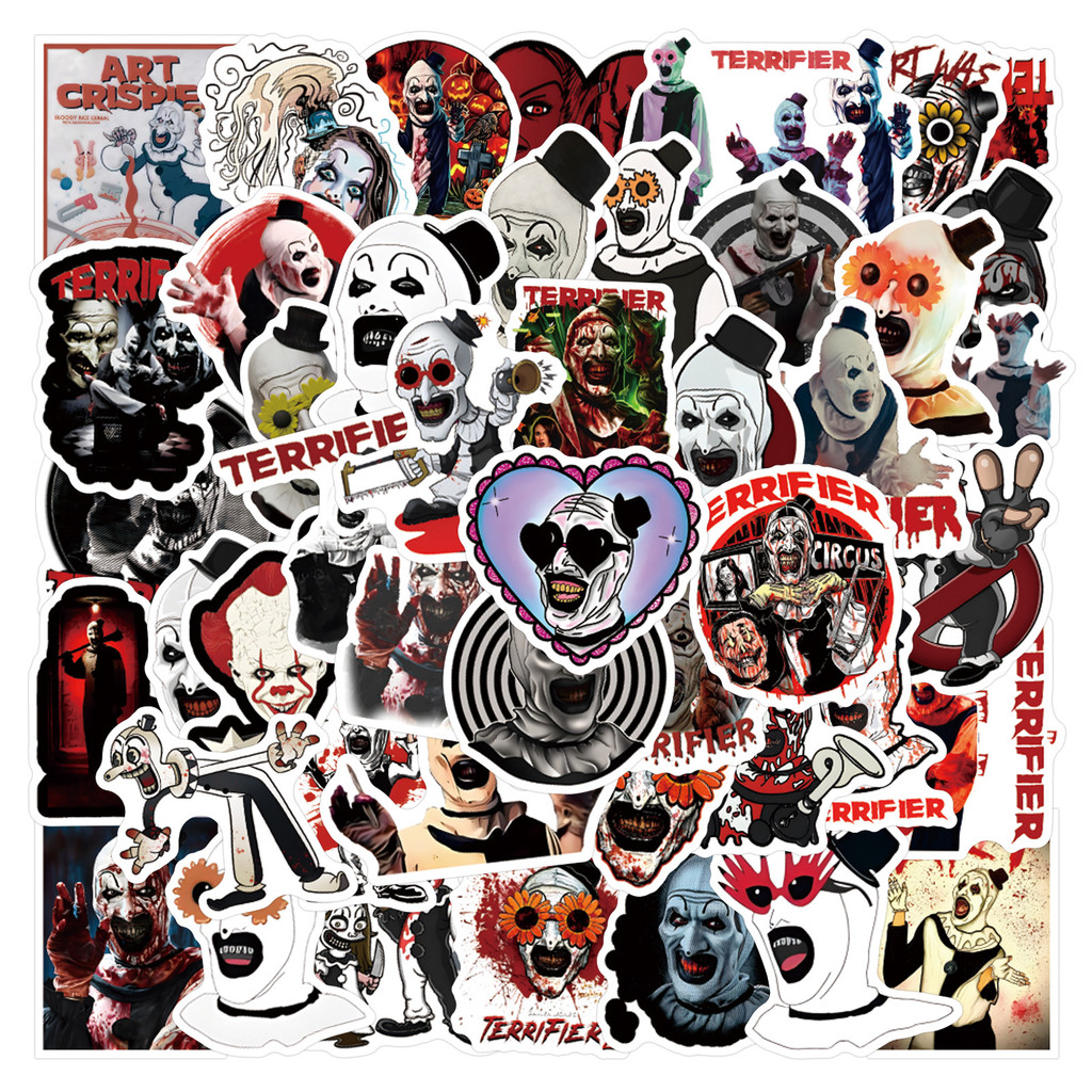 

60Pcs Terrifier Halloween Graffiti Stickers Waterproof for Phone Luggage Water Bottle Skateboard Decoration