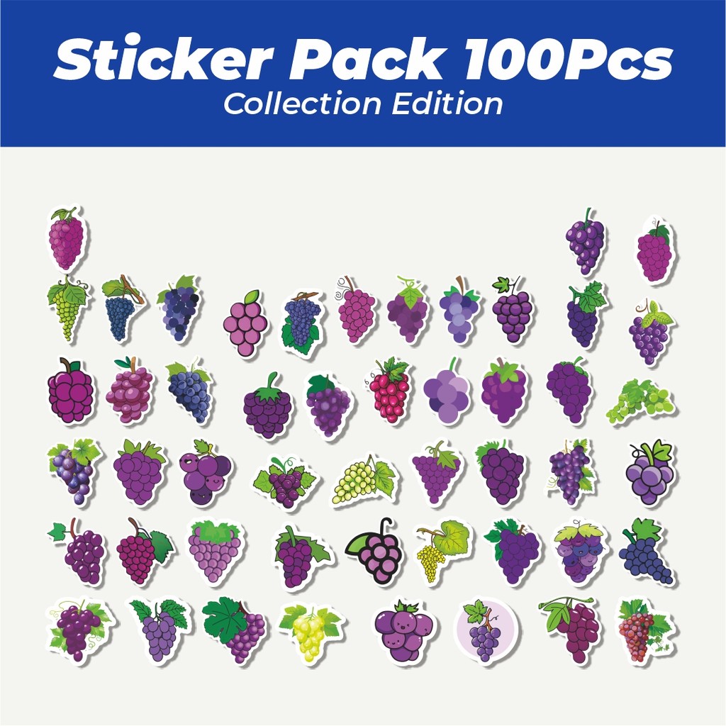 

Hot Stiker Funny Grape Series [Seri Anggur Lucu] Lucu Anti Air Stikers Berperekat Waterproof Sticker Decal Buat Motor Helm Buku Journal Koper Casing HP Laptop Botol Minum