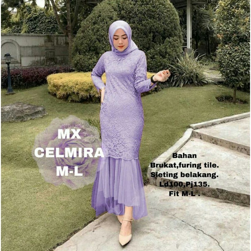 Maxi Celmira Duyung Brukat Realpict/Dress Kondangan Muslim/Seragam Acara /Dress Bridesmaid