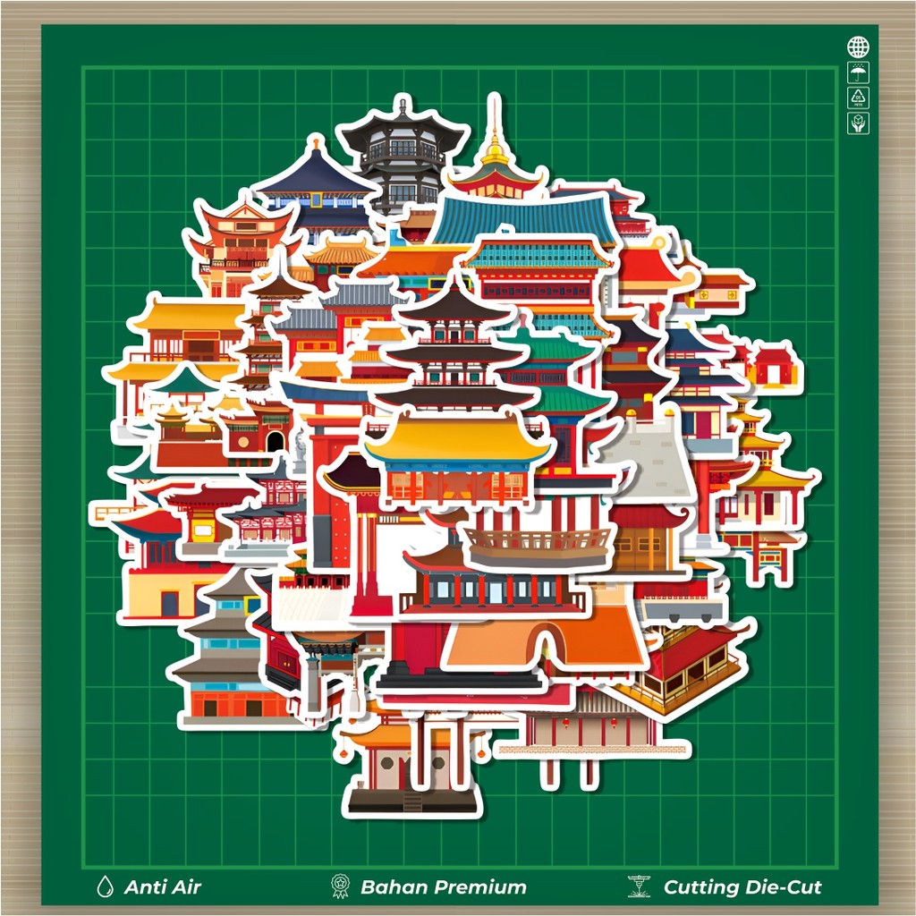 

HOT 50 PCS STIKER Stiker Funny Historical Building [Bangunan Bersejarah Lucu]