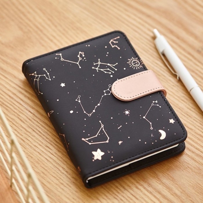

Magnetic Notebook Zodiac Diary PU Leather Buku Catatan Agenda 3189