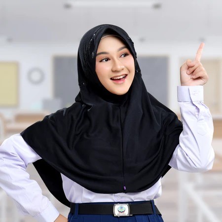FUJA,ID Rabbani KRD An Hemy / Kerudung Rabani Putih Model Hemy kerudung hitam